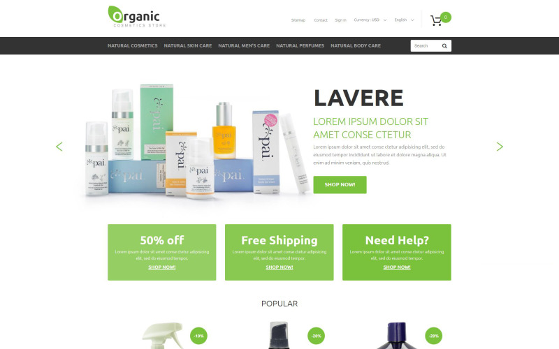 Tema PrestaShop de produtos orgânicos
