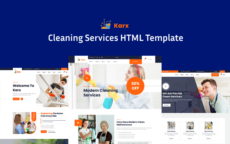 Karx Cleaning - HTML-mall för städtjänster