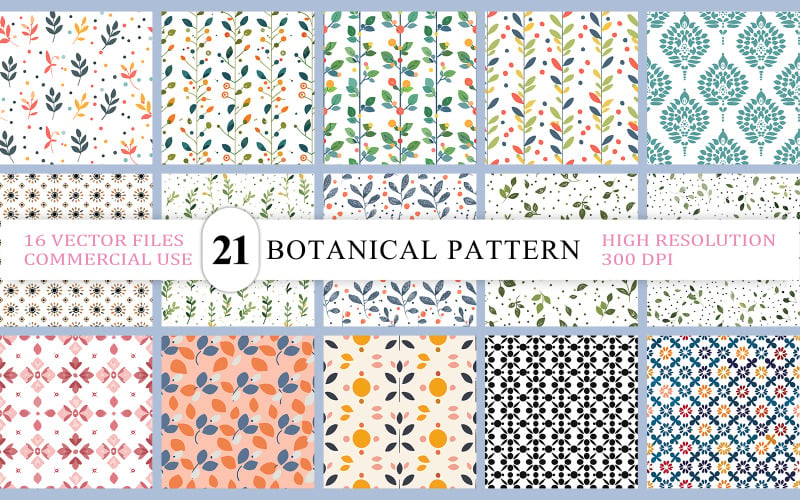 Naturinspirerat blommönster | Elegant botaniskt ytmönster | Minimalistiskt naturmönster