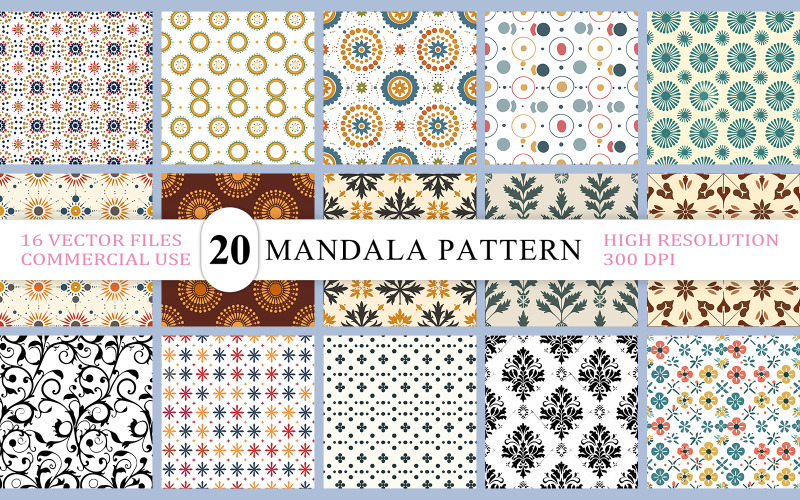 Vintage dekoratív csempe minta | Elegáns geometrikus virágminta | Mandala zökkenőmentes minta