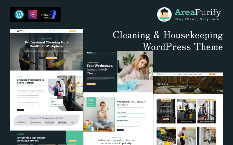 AreaPurify - Takarítás és Háztartás WordPress Sablon