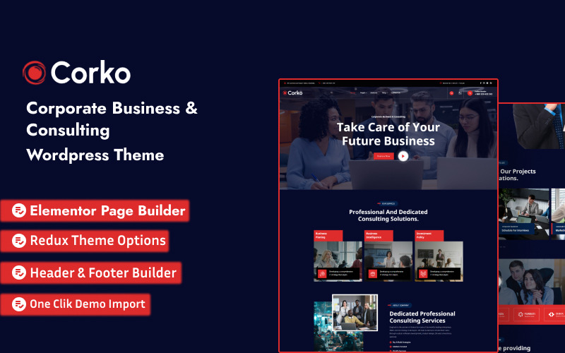 Corko - WordPress šablona pro firemní podnikání a poradenství