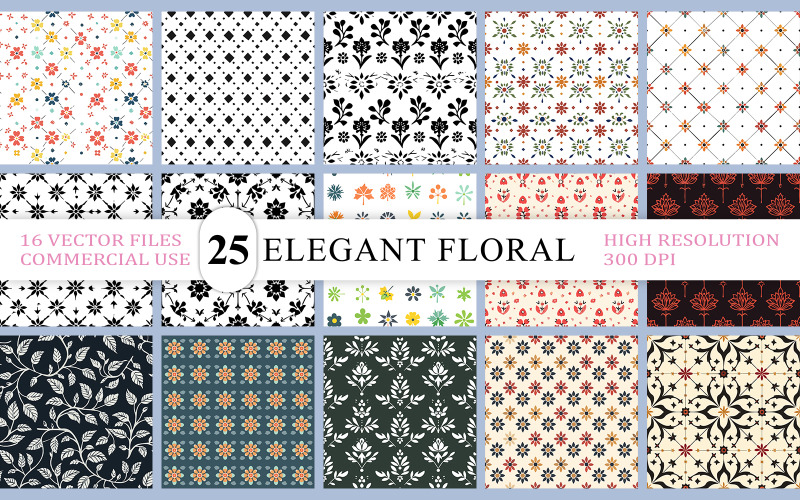 Estampados florales vintage y modernos | Elegante estampado floral sin costuras | Diseño floral decorativo