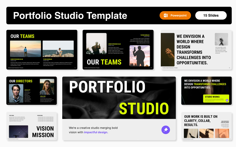Portfolio Studio PowerPoint-sjabloon