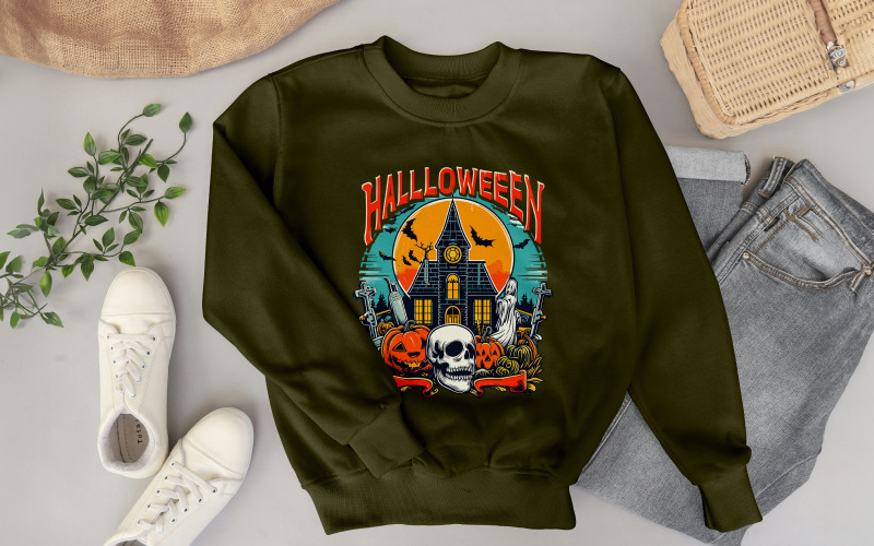 Diseño de camiseta de Halloween de temporada espeluznante