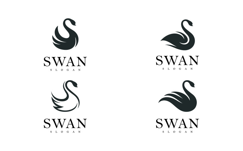 Logo del cigno Design semplice ed elegante del simbolo vettoriale, 13