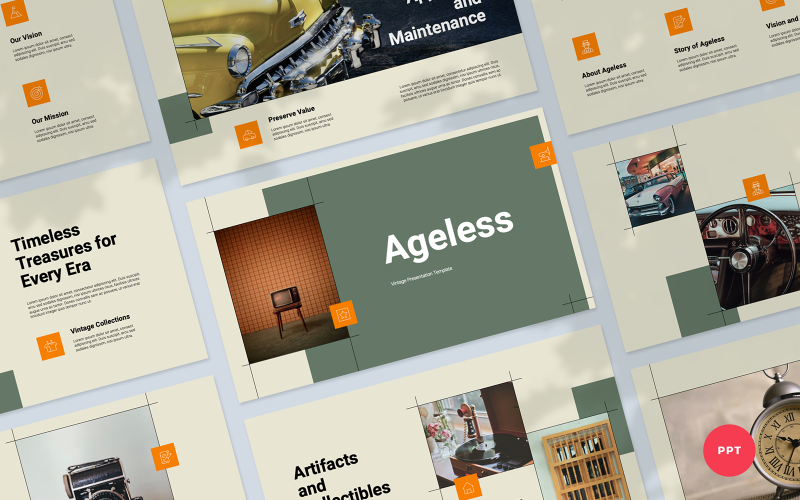 Modelo de apresentação vintage em PowerPoint