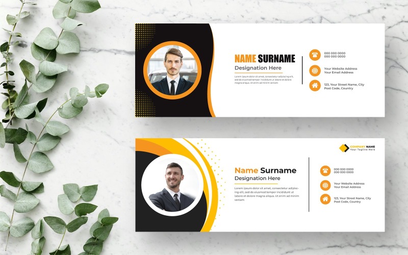 Design de modelo de assinatura de e-mail moderno versão 1