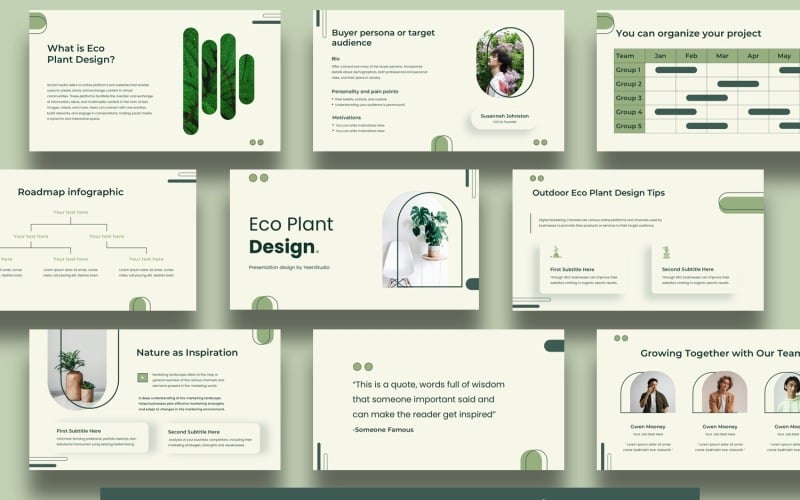 Шаблон презентации PowerPoint «Эко-растение»