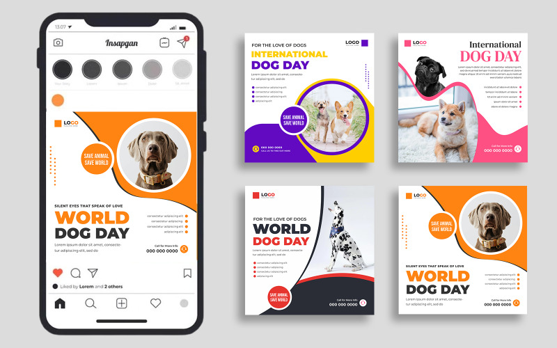 Post sui social media per la Giornata internazionale del cane, versione 1