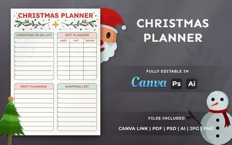 Christmas Planner Template – Holiday Organizer & Printable KDP Interior