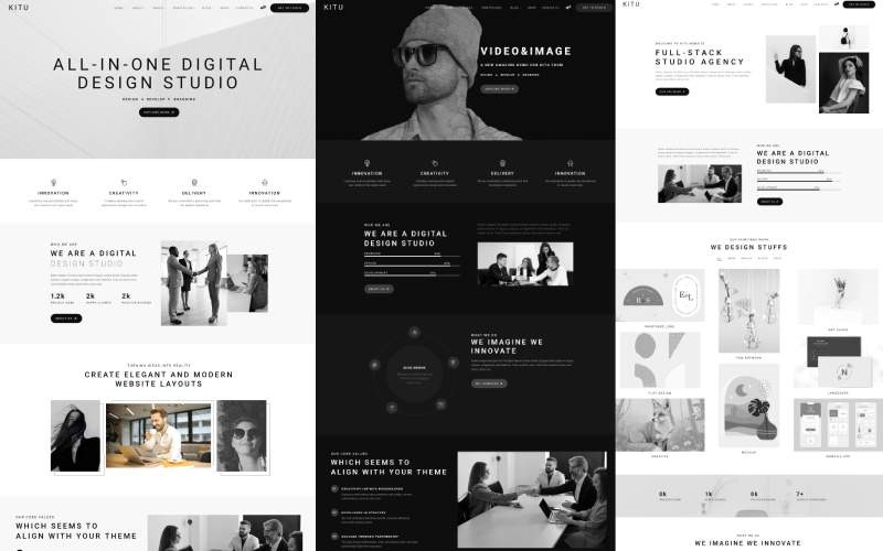Kitu — Minimalistyczny motyw WordPress dla agencji kreatywnej i portfolio
