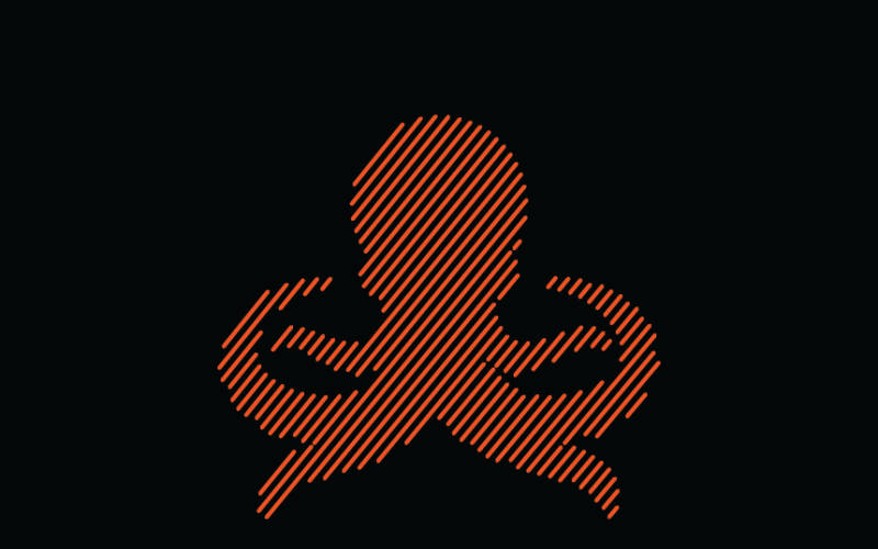 Modèle de logo Octopus Line