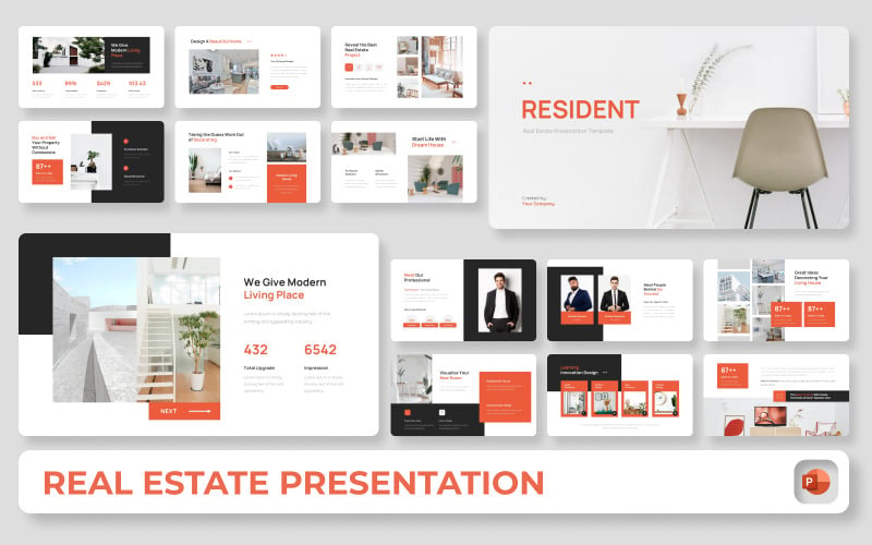 Resident – PowerPoint-presentatiesjabloon voor onroerend goed