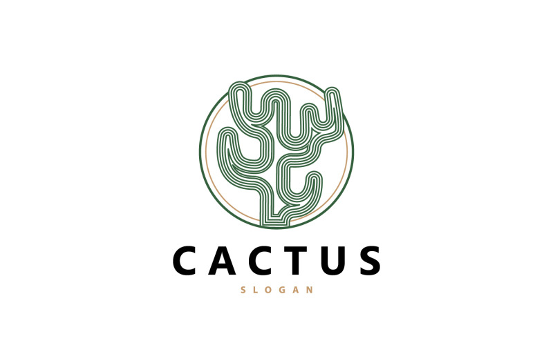 Cactus Logo Woestijnplant Vector V1