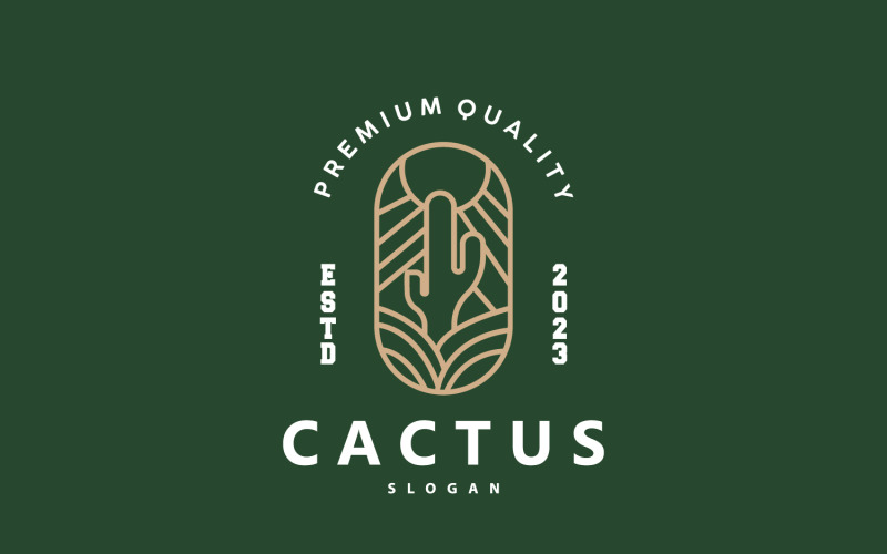 Cactus Logo Woestijnplant Vector V5