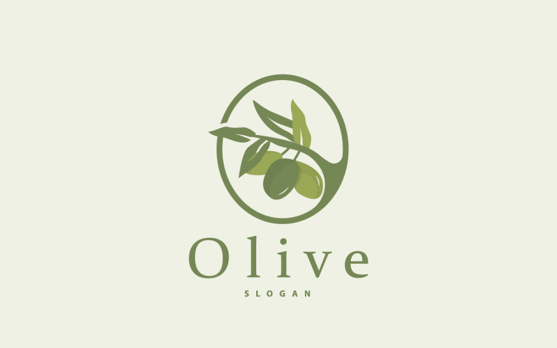 Logo oliwy z oliwek Premium Design Vector V1