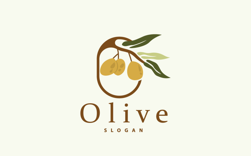 Logo oliwy z oliwek Premium Design Vector V4
