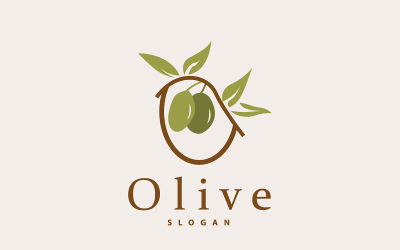 Logo oliwy z oliwek Premium Design Vector V5