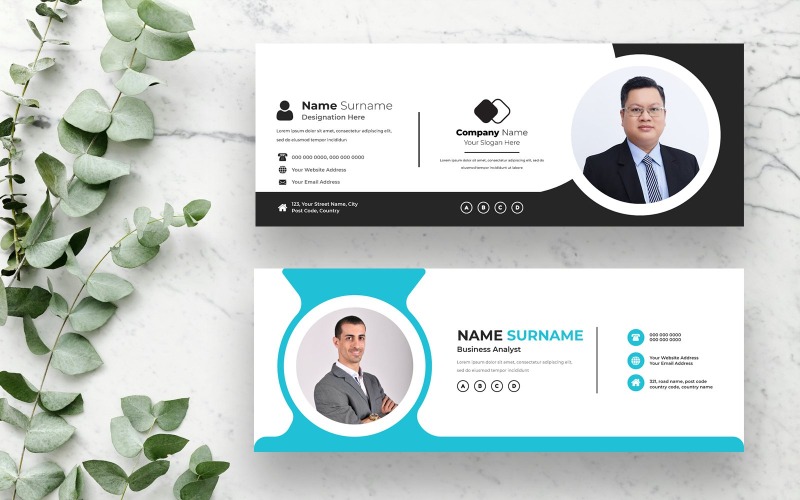 Design de modelo de assinatura de e-mail moderno versão 8