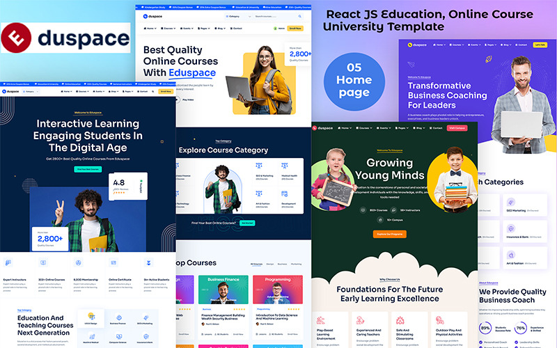 Eduspace – szablon strony internetowej do edukacji i kursów online React JS