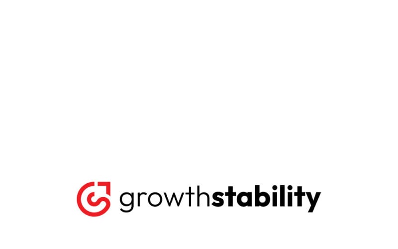Logo de stabilité de croissance avec un style de conception minimaliste