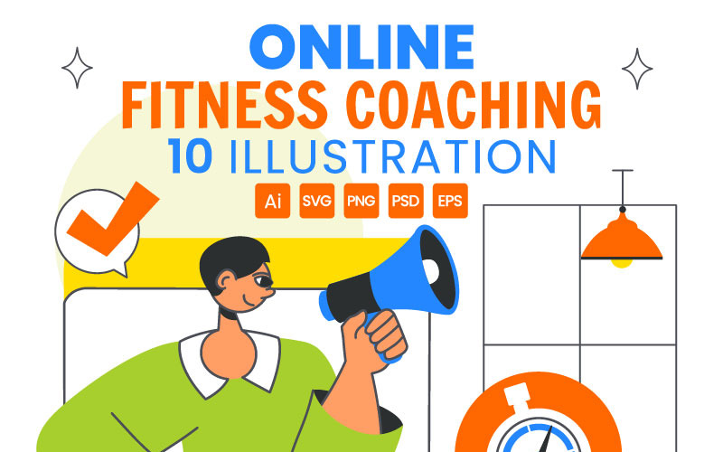 10 illustrationer av online-träningscoachning