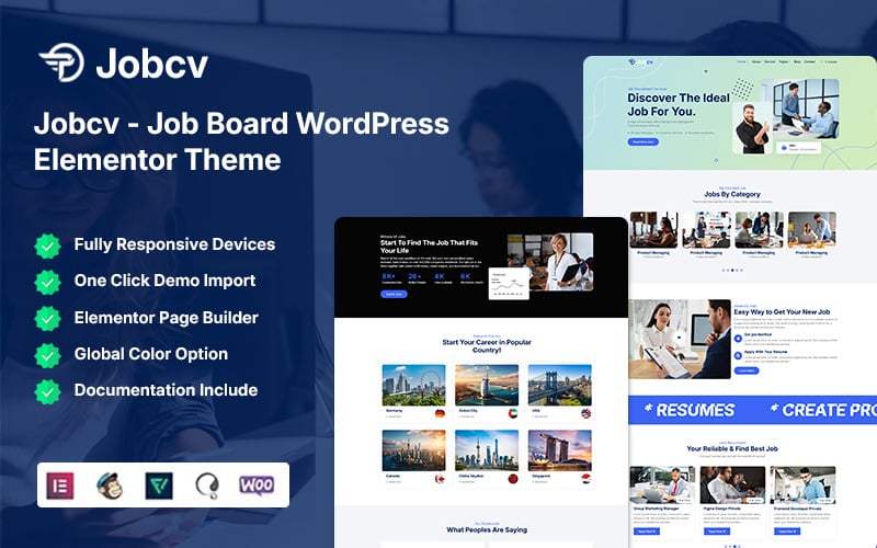 Jobcv - Job Board WordPress Elementor Theme