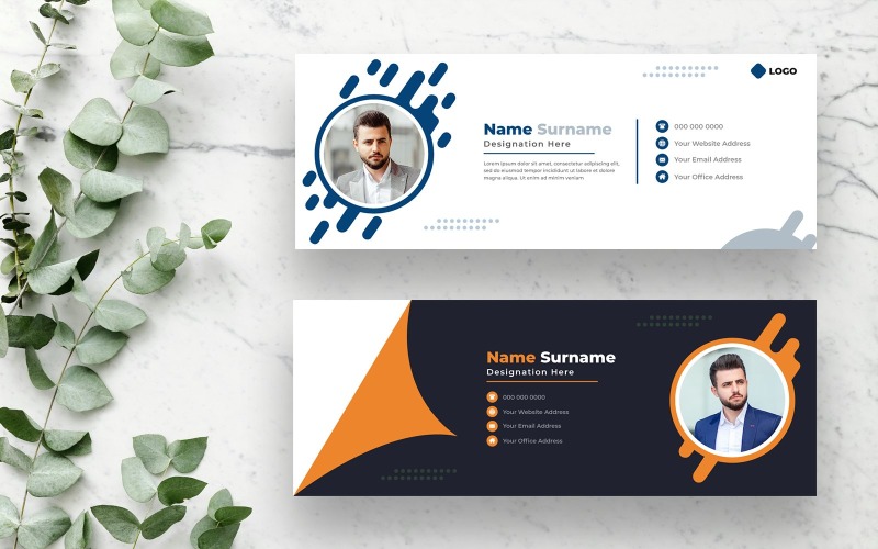 Modern e-mailhandtekeningsjabloonontwerp versie 4