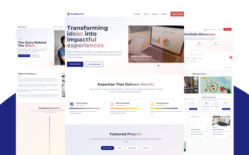 Portfolio Pro – React personlig portfolio-mall