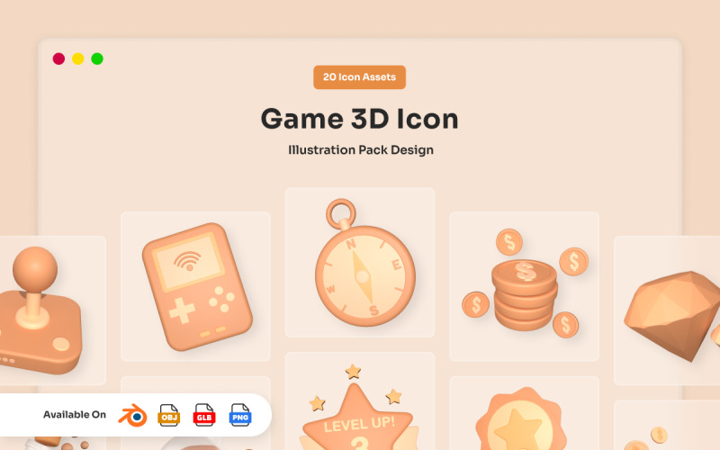 Премиальный набор иконок для 3D-игр