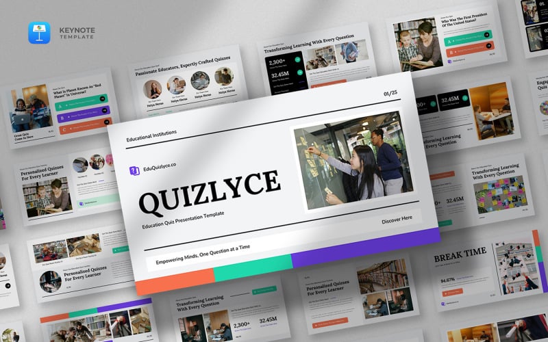 Quizlyce – Keynote-Vorlage für Bildungsquiz