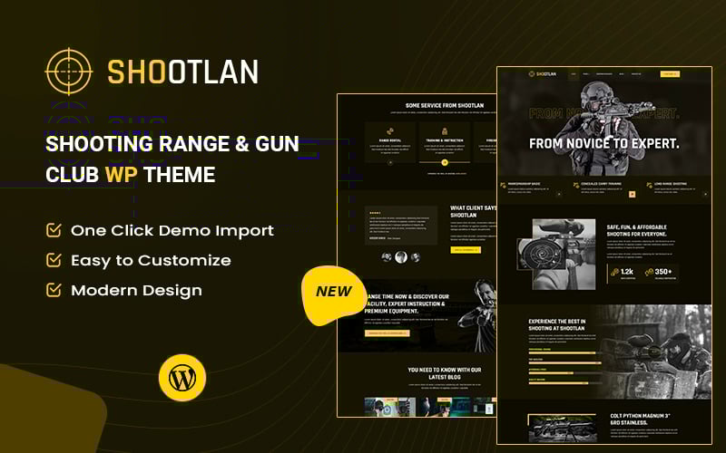 Shootlans – WordPress šablona pro střelnici a střelecký klub