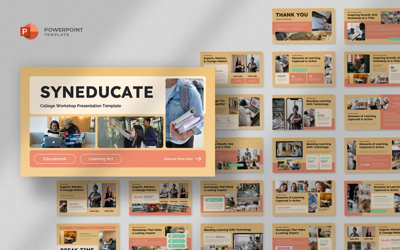 Syneducate — шаблон PowerPoint для семинара по высшему образованию