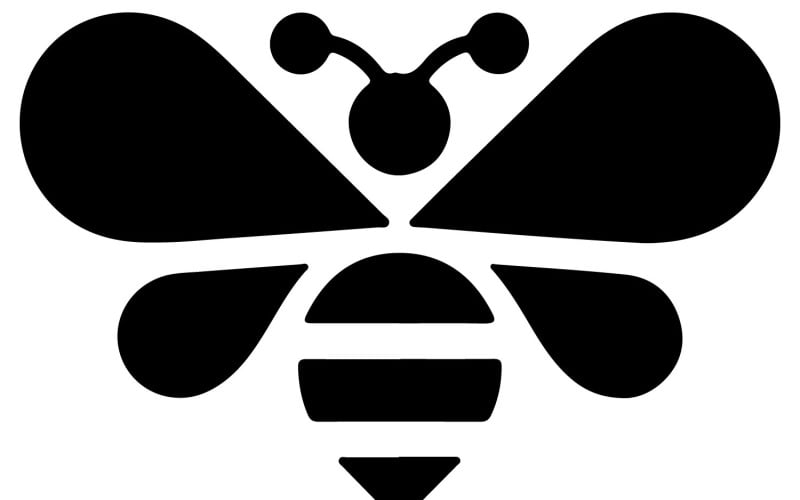 En minimalistisk logotypdesign för ett bi