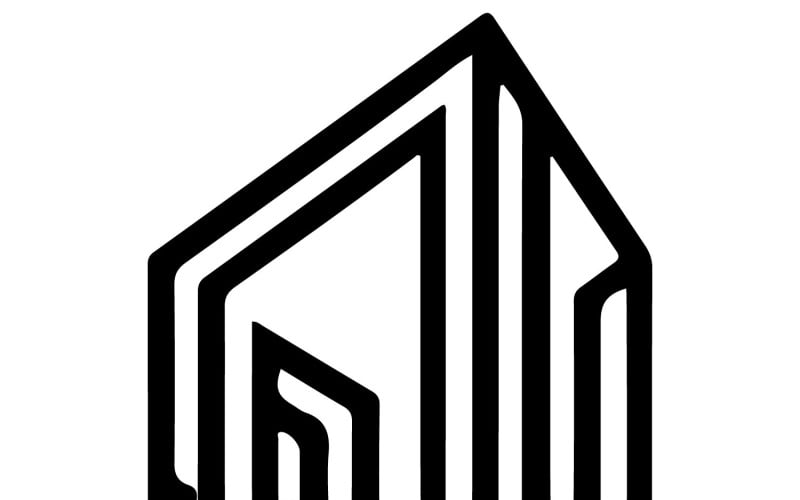 En minimalistisk logotypdesign av en arkitektur