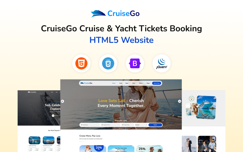 CruiseGo - Hajóutak és jachtok jegyfoglalás HTML5 weboldal