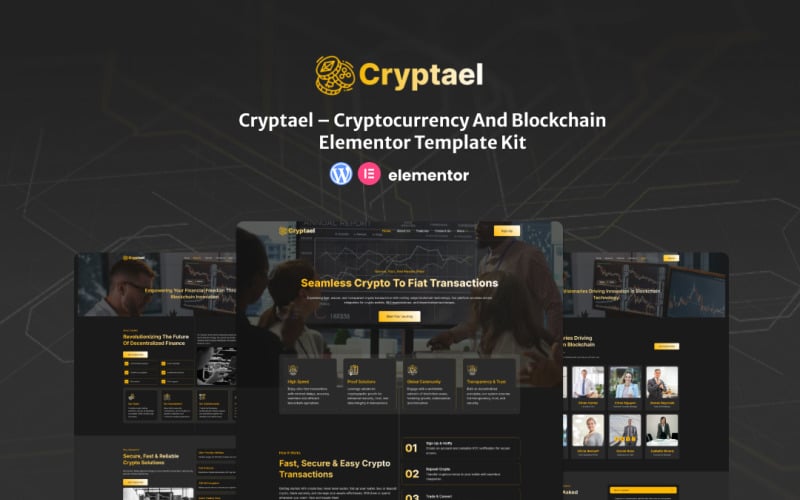 Cryptael – Kryptovaluta- och blockkedjeelementor-mallkit