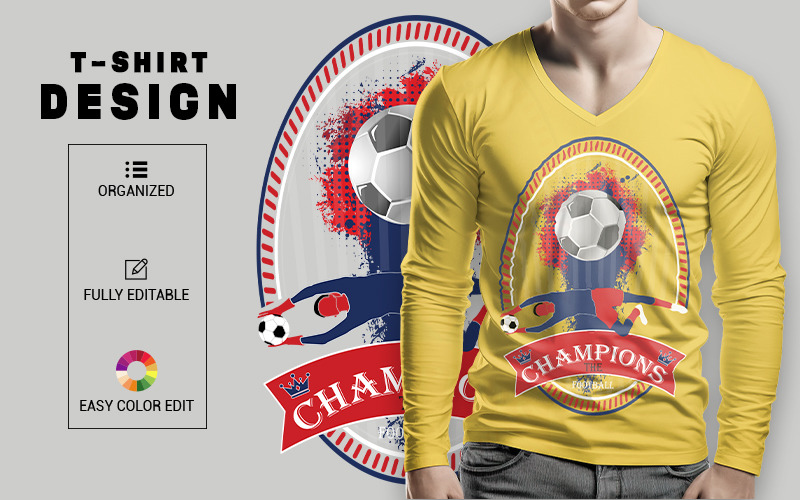 The football champions tshirt design
