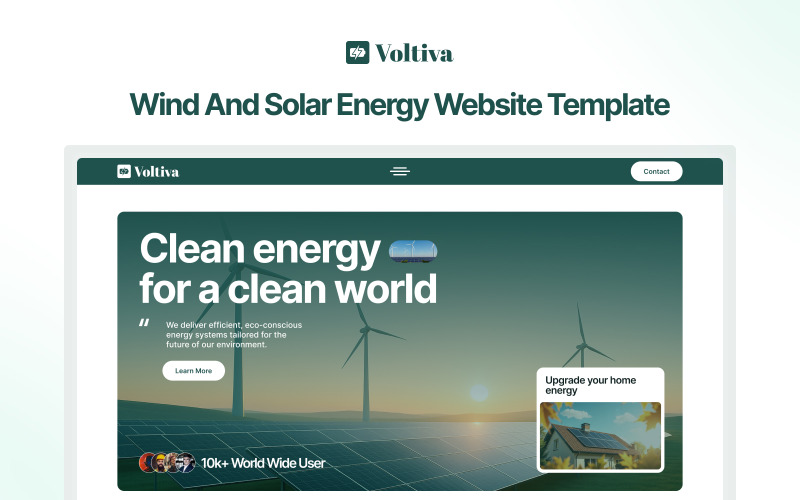 Voltiva - Webbplatser för vind- och solenergi Next.js-mall