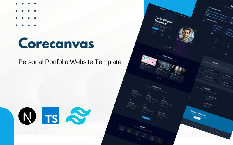 Corecanvas — шаблон личного портфолио NextJS