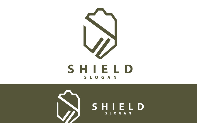 Eenvoudig beveiligingsschildlogo-ontwerp Vector V12