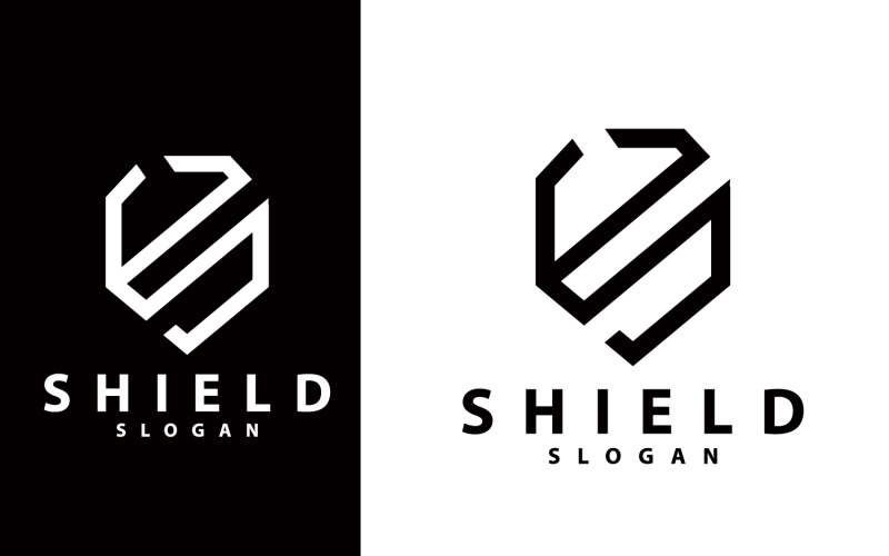 Eenvoudig beveiligingsschildlogo-ontwerp vector V2