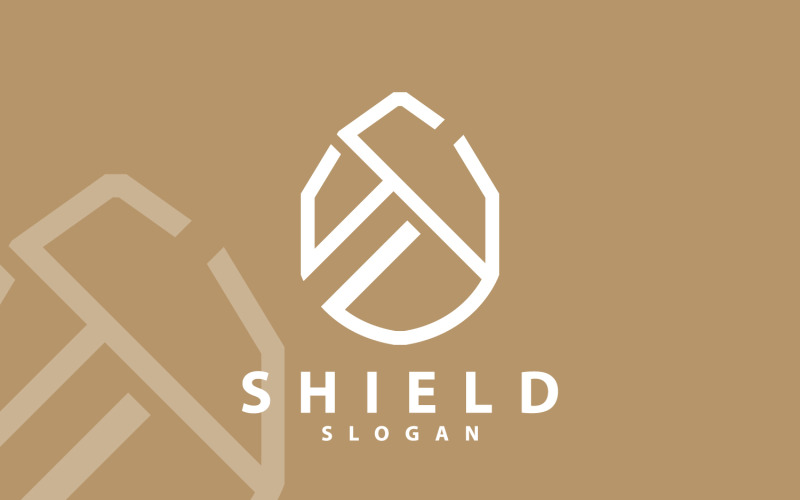 Eenvoudig beveiligingsschildlogo-ontwerp Vector V7