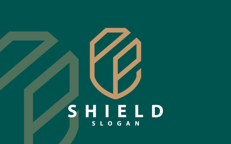 Eenvoudig beveiligingsschildlogo-ontwerp Vector V9