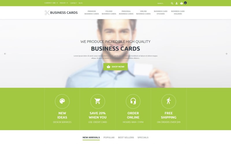 Business Cards Store PrestaShop Teması