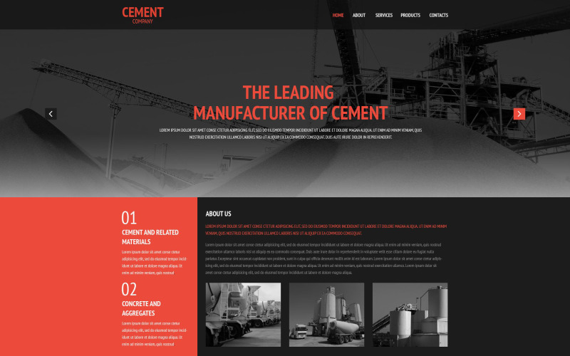 Cement Coating webbplats mall
