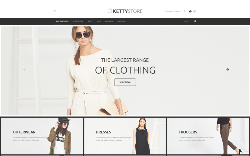 Modello VirtueMart del negozio online di abbigliamento