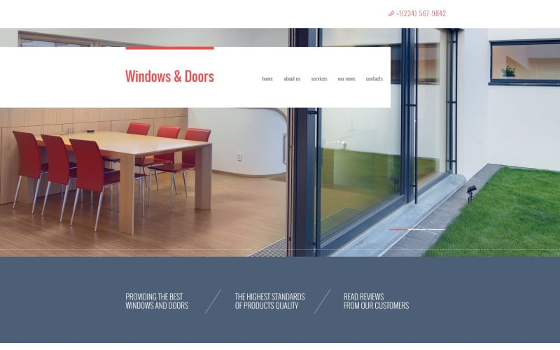 Plantilla de sitio web adaptable para decoración de ventanas