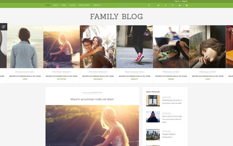 Šablona Joomla pro rodinný blog